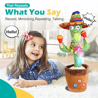 Interactive Talking Dancing Cactus Toy for Kids with 120 English Songs