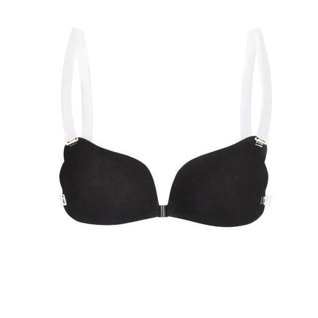 Invisible Wire-Free Bra with Transparent Straps and Front Closure