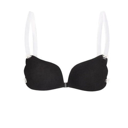Invisible Wire-Free Bra with Transparent Straps and Front Closure