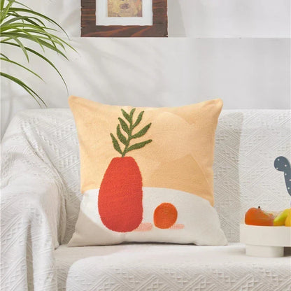 Jacquard Cushion Cover with Woven Sunflower Pattern and Hidden Zip Closure
