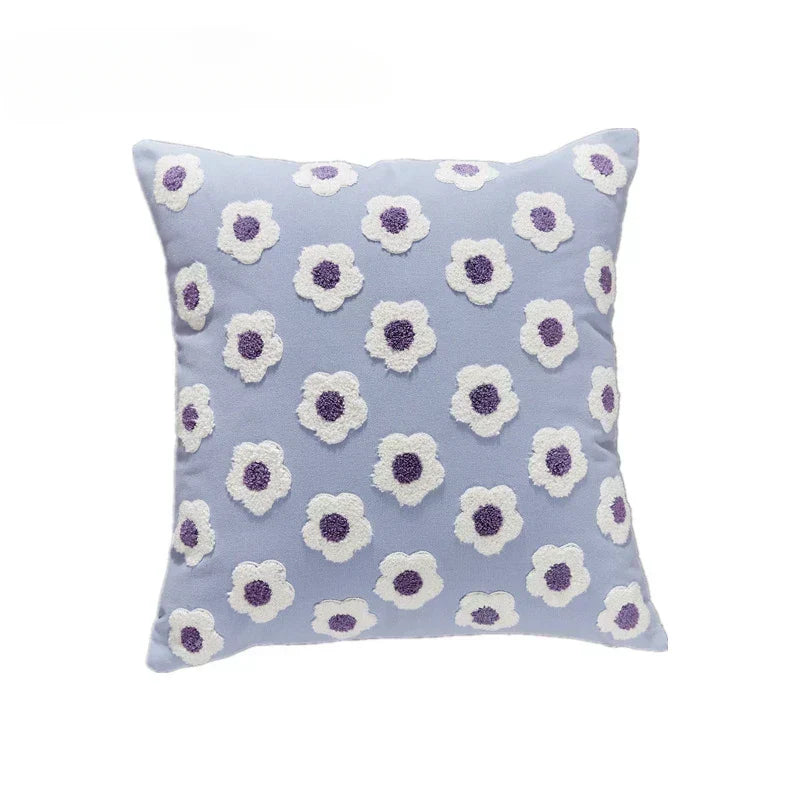 Jacquard Cushion Cover with Woven Sunflower Pattern and Hidden Zip Closure