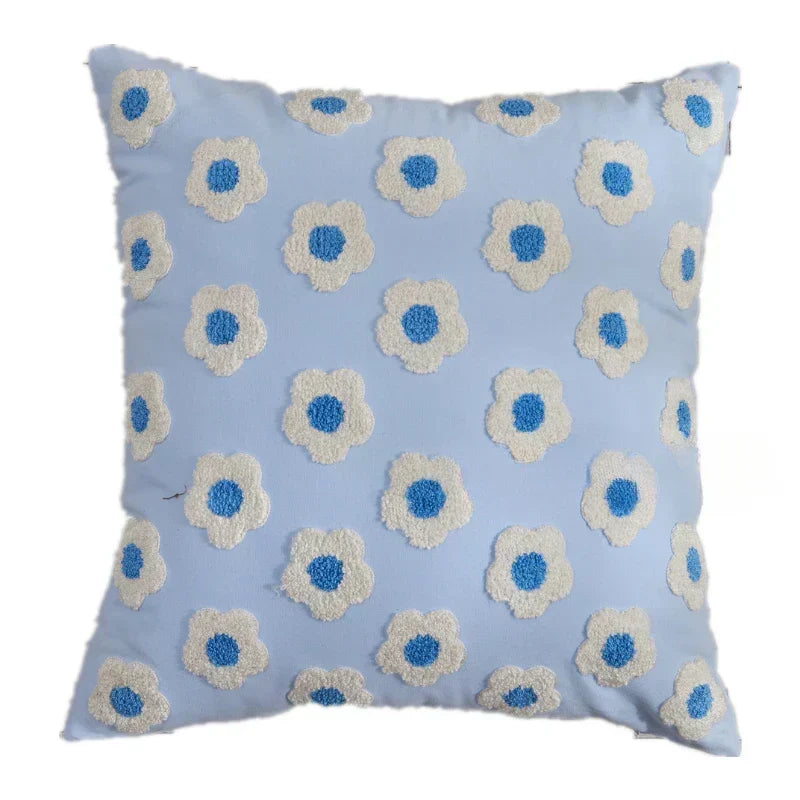 Jacquard Cushion Cover with Woven Sunflower Pattern and Hidden Zip Closure