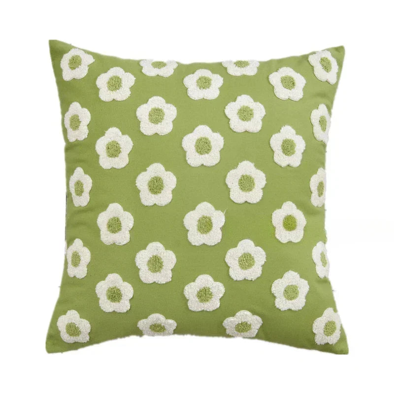 Jacquard Cushion Cover with Woven Sunflower Pattern and Hidden Zip Closure