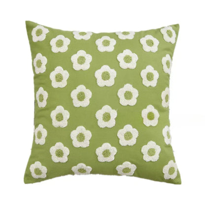 Jacquard Cushion Cover with Woven Sunflower Pattern and Hidden Zip Closure