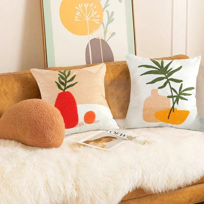 Jacquard Cushion Cover with Woven Sunflower Pattern and Hidden Zip Closure