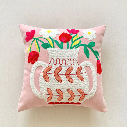 Jacquard Cushion Cover with Woven Sunflower Pattern and Hidden Zip Closure