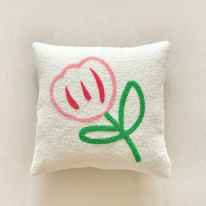 Jacquard Cushion Cover with Woven Sunflower Pattern and Hidden Zip Closure
