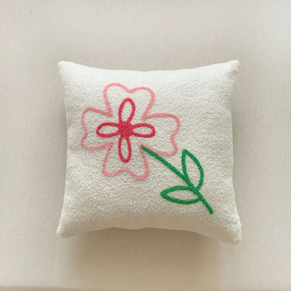 Jacquard Cushion Cover with Woven Sunflower Pattern and Hidden Zip Closure