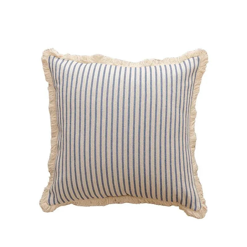 Jacquard Cushion Covers with Elegant White Frill
