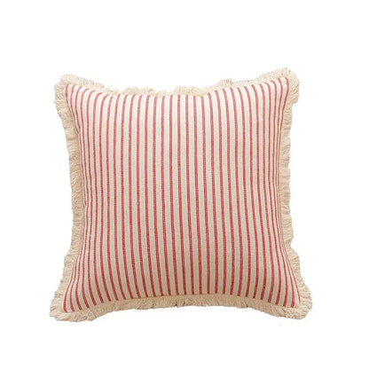 Jacquard Cushion Covers with Elegant White Frill
