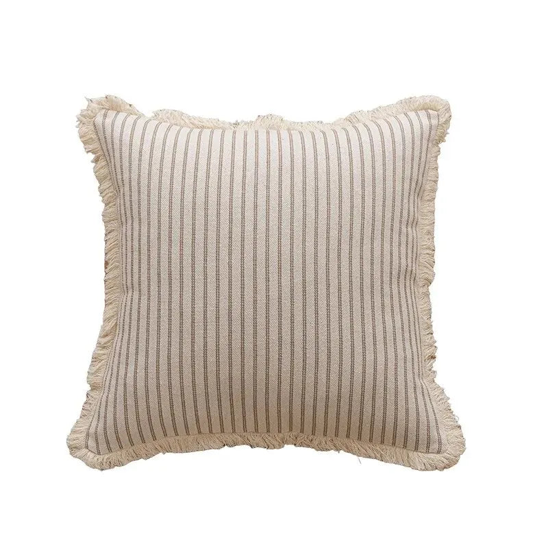 Jacquard Cushion Covers with Elegant White Frill