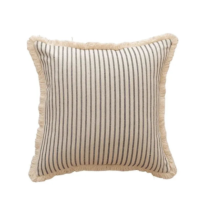 Jacquard Cushion Covers with Elegant White Frill