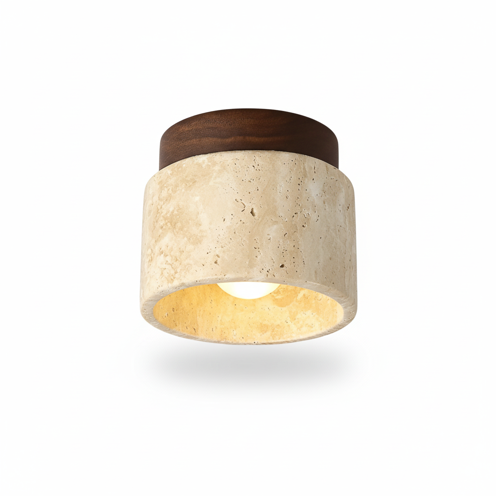 Japanese Style LED Ceiling Lamp with Organic Minimalist Design