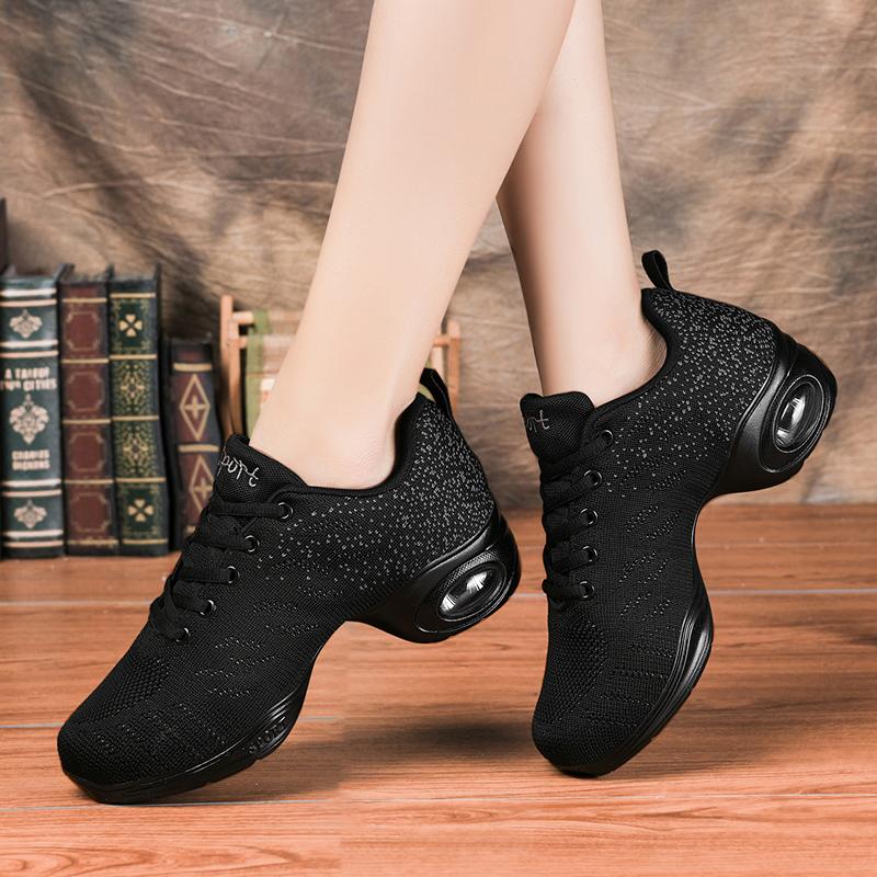 Jazz Dance Shoes with Breathable Mesh Upper and Cushioned Air Sole