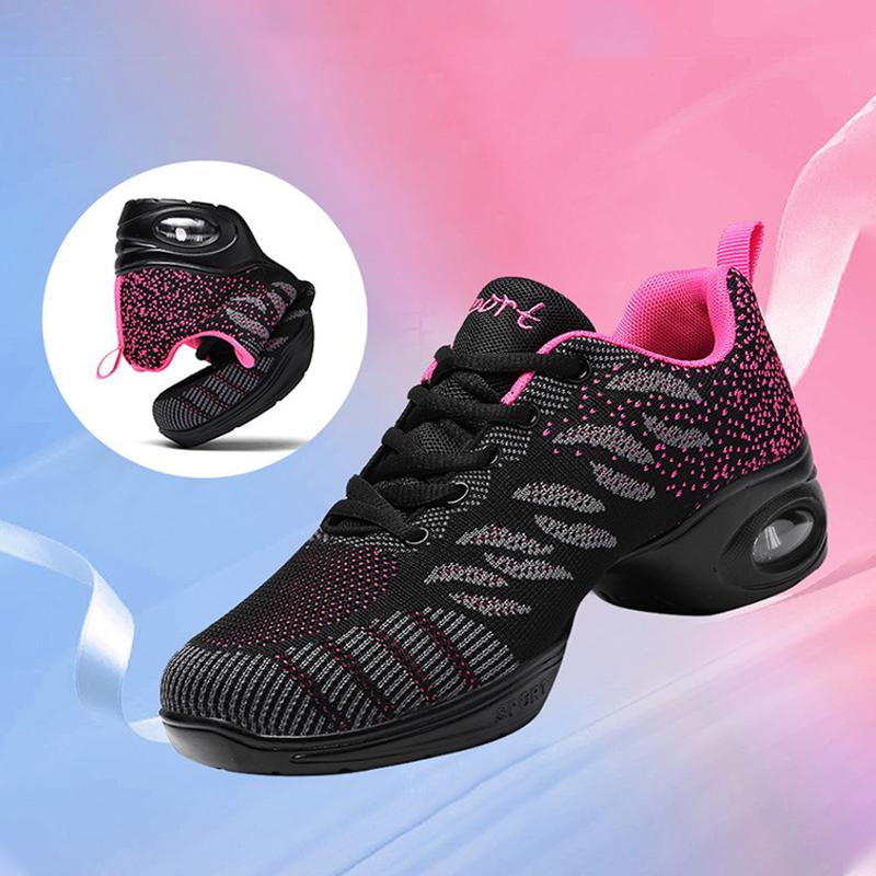Jazz Dance Shoes with Breathable Mesh Upper and Cushioned Air Sole