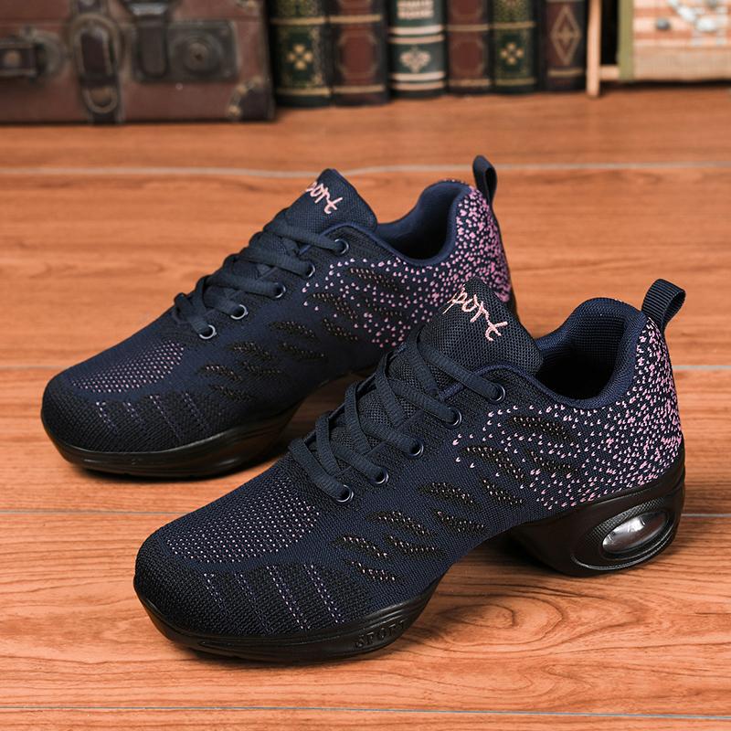 Jazz Dance Shoes with Breathable Mesh Upper and Cushioned Air Sole