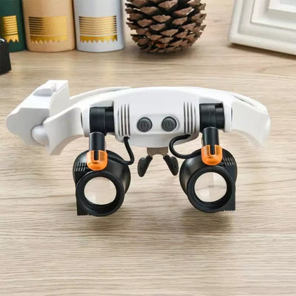 Jeweler Headband Magnifier with LED Light and 4 Lens Magnifications