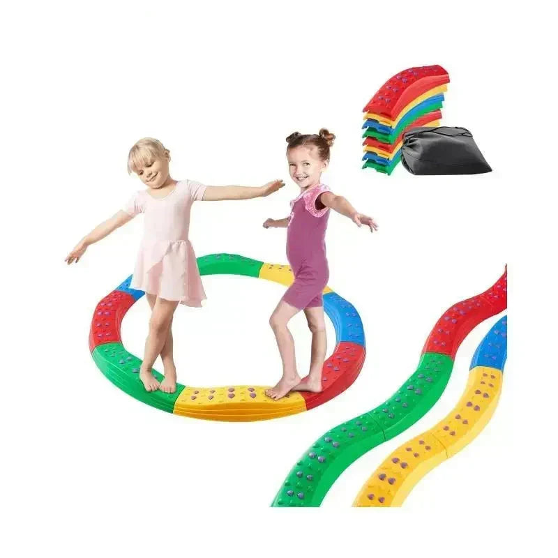 Kids Adjustable Balance Beam Set for Indoor and Outdoor Play