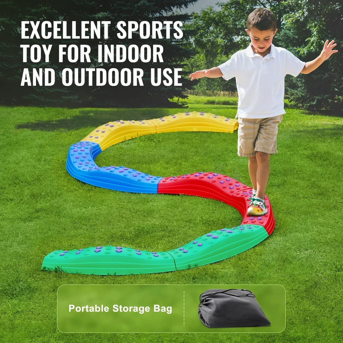 Kids Adjustable Balance Beam Set for Indoor and Outdoor Play