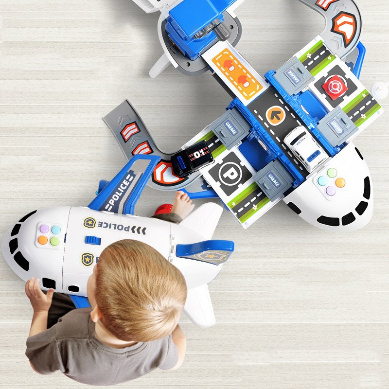 Kids Airplane Toy Set with Mini Vehicles and Accessories for Imaginative Play
