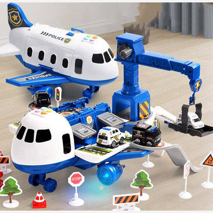 Kids Airplane Toy Set with Mini Vehicles and Accessories for Imaginative Play