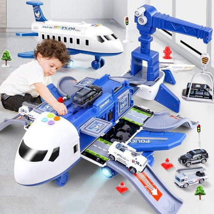 Kids Airplane Toy Set with Mini Vehicles and Accessories for Imaginative Play