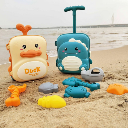 Kids' Beach Play Cart with Rake, Shovel, Watering Can and Water Mill