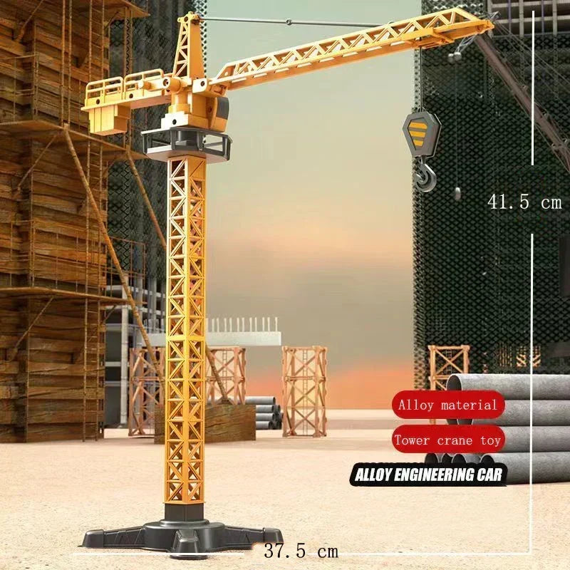 Kids Construction Vehicle Playset with Tower Crane, Excavator and Crane Models