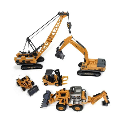 Kids Construction Vehicle Playset with Tower Crane, Excavator and Crane Models