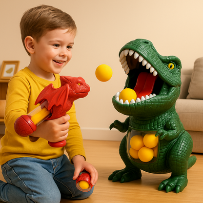 Kids Dinosaur Blaster Toy with Soft Foam Balls and Target