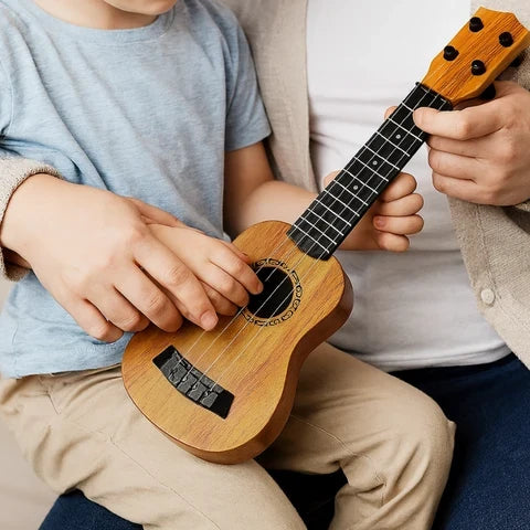 Kids' Musical Guitar Toy with Real Strings and Keyboard