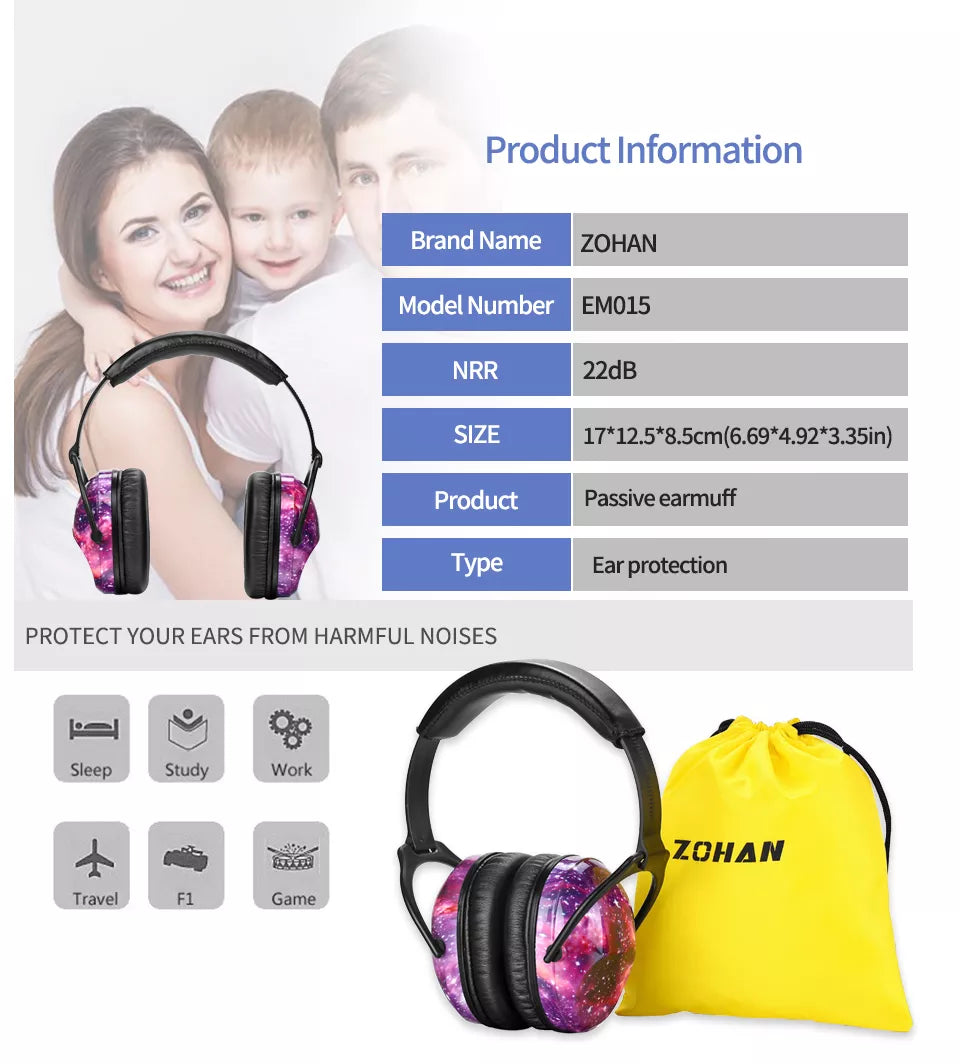 Kids Noise Reduction Ear Muffs for Comfortable Sound Protection