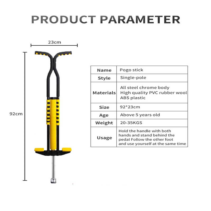 Kids Pogo Stick for Ages 9+ with Non-Slip Foot Pedals and Foam Handle