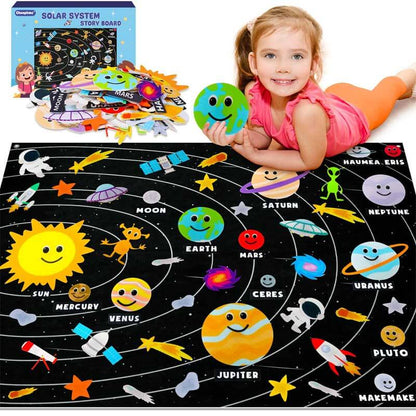 Kids' Solar System Felt Board Set with 63 Interactive Pieces