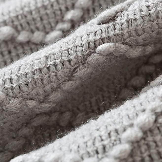 Knitted Cotton Blend Throw Blanket for Warmth and Comfort