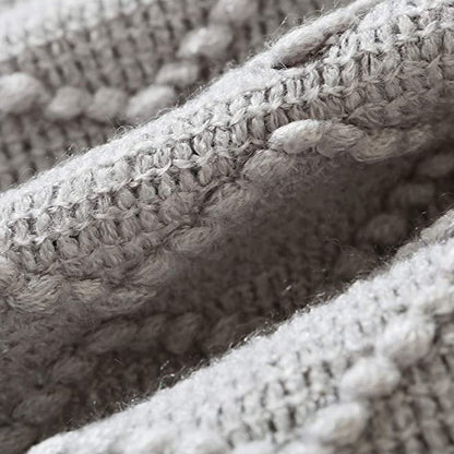 Knitted Cotton Blend Throw Blanket for Warmth and Comfort