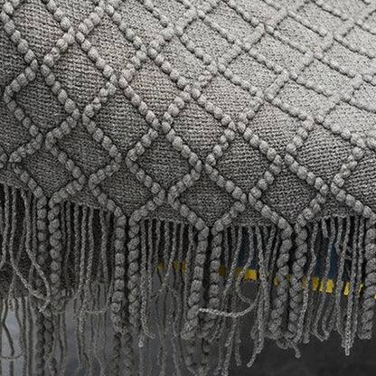 Knitted Cotton Blend Throw Blanket for Warmth and Comfort