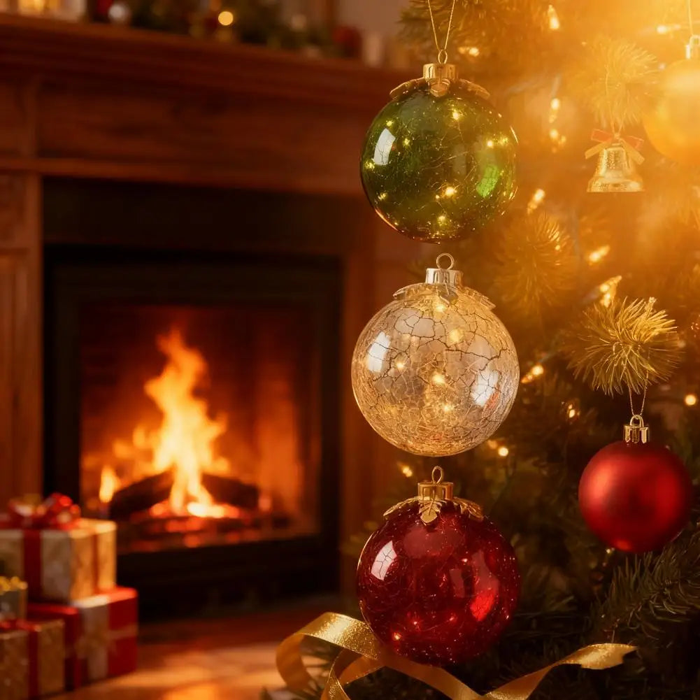 LED Christmas Ball with Warm Ambient Light and Timer