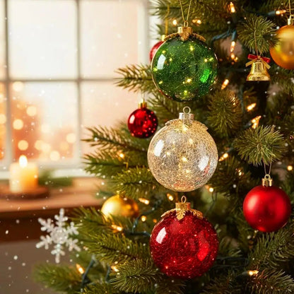 LED Christmas Ball with Warm Ambient Light and Timer