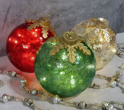 LED Christmas Ball with Warm Ambient Light and Timer
