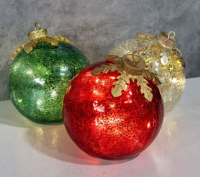 LED Christmas Ball with Warm Ambient Light and Timer