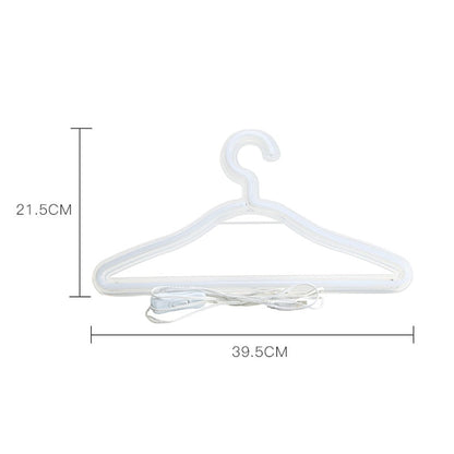 LED Clothing Hanger with Neon Lighting and USB Charging
