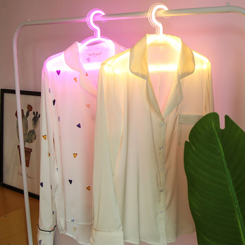 LED Clothing Hanger with Neon Lighting and USB Charging