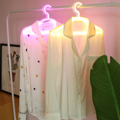 LED Clothing Hanger with Neon Lighting and USB Charging