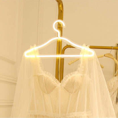 LED Clothing Hanger with Neon Lighting and USB Charging