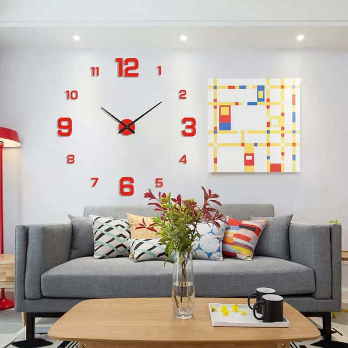 Large DIY Wall Clock with Modern Adjustable Design