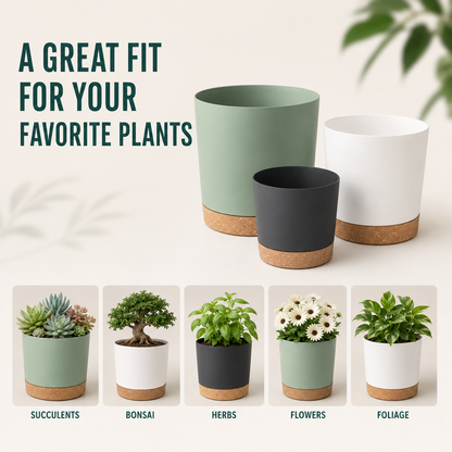 Large Lightweight Plant Pot with Drainage Holes for Indoor and Outdoor Use