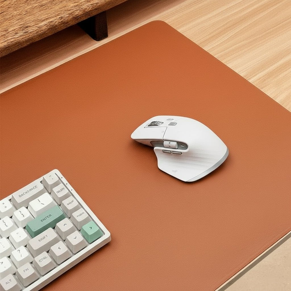 Large PU Leather Desk Mat with Non Slip Base for Office and Gaming