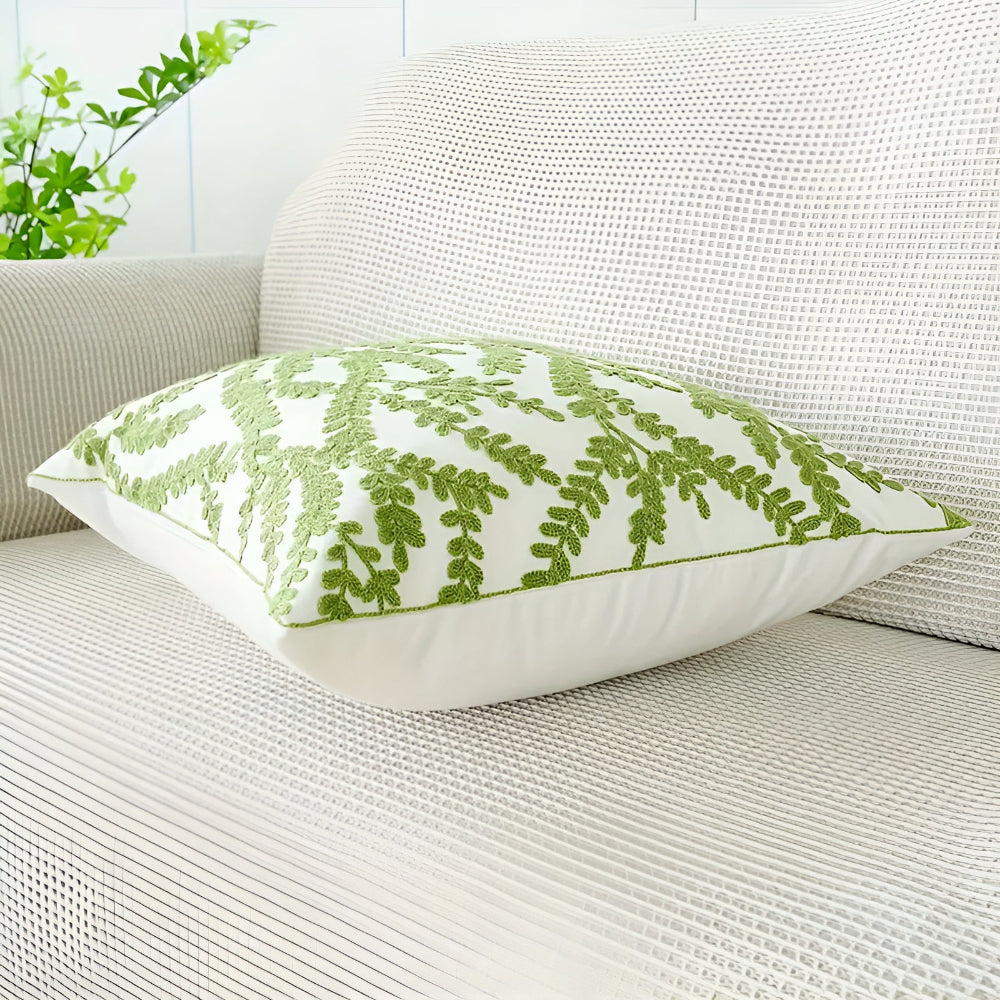 Leaf Pattern Cushion Cover – Textured Microfibre Blend Home Decor