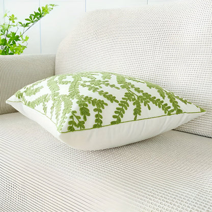 Leaf Pattern Cushion Cover – Textured Microfibre Blend Home Decor
